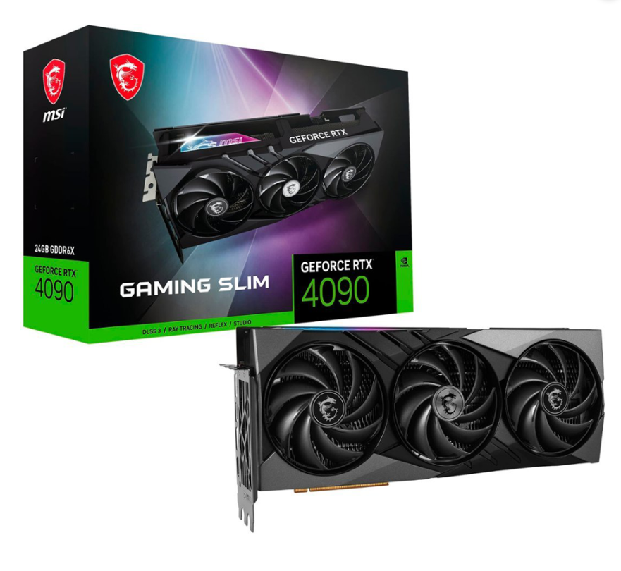 MSI NVIDIA GeForce RTX 4090 GAMING SLIM 24G DDR6X PCI Express 4.0 Graphics Card